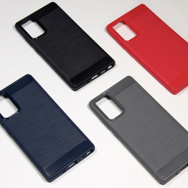 BMAX Carbon soft case hoesje voor Samsung note 20 - Red/Rood (3)
