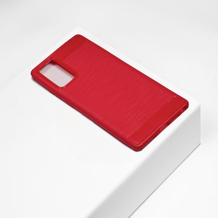 BMAX Carbon soft case hoesje voor Samsung note 20 - Red/Rood (1)