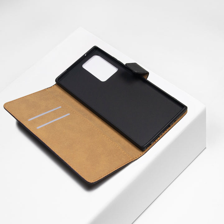 BMAX Leren flip case hoesje voor Samsung Note 20 Ultra - Zwart / Black (3)
