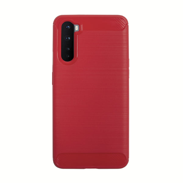 BMAX Carbon soft case hoesje voor One Plus Nord - Red/Rood