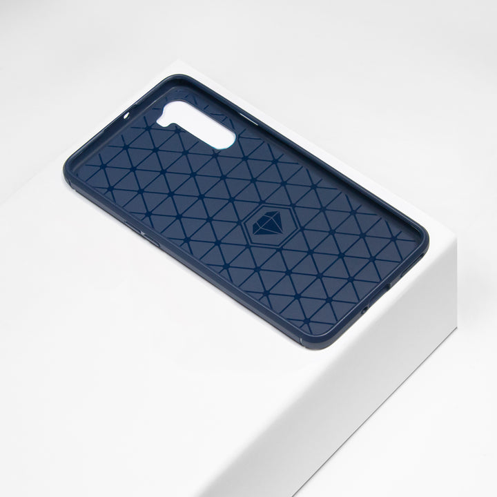 BMAX Carbon soft case hoesje voor One Plus Nord - Blue/Blauw (2)