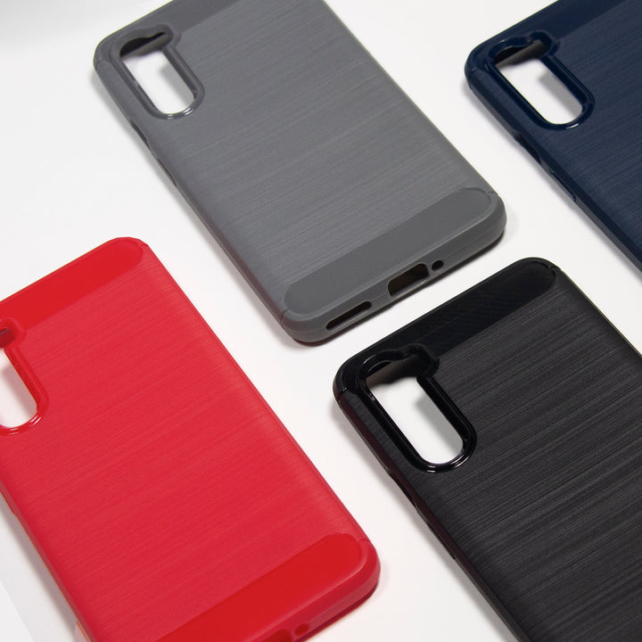 BMAX Carbon soft case hoesje voor One Plus Nord - Blue/Blauw (3)