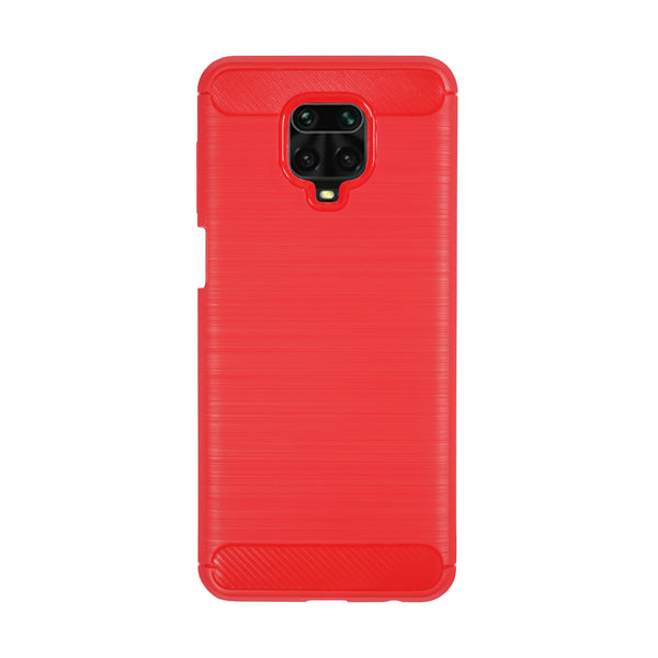 BMAX Carbon soft case hoesje voor Xiaomi Redmi Note 9 Pro Red/Rood