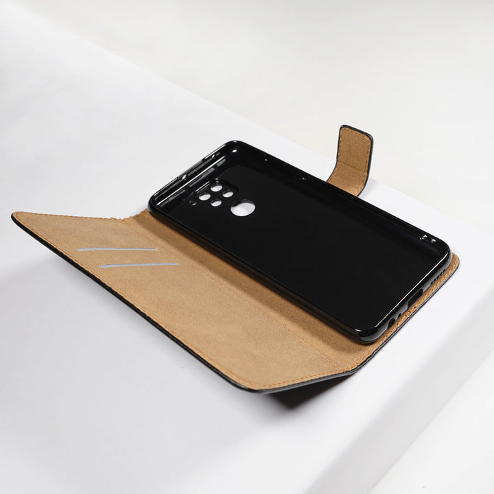 BMAX Leren flip case hoesje voor Xiaomi Redmi Note 9S - Black/Zwart (1)