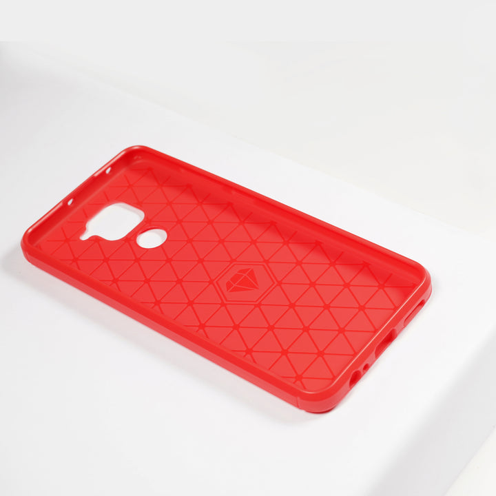 BMAX Carbon soft case hoesje voor Xiaomi Redmi Note 9 - Red/Rood (2)