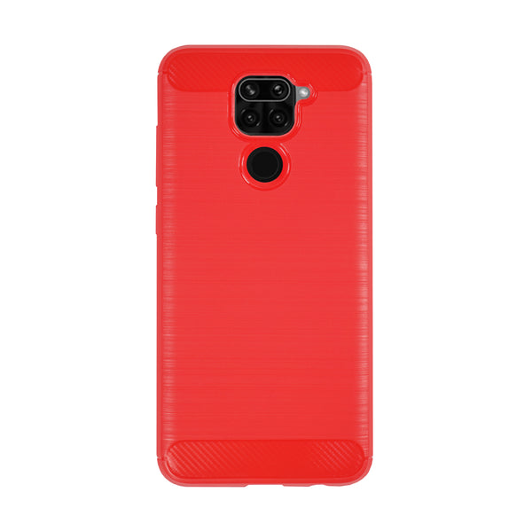 BMAX Carbon soft case hoesje voor Xiaomi Redmi Note 9 - Red/Rood