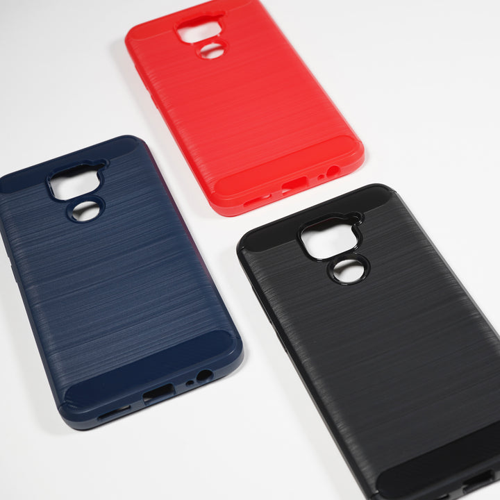BMAX Carbon soft case hoesje voor Xiaomi Redmi Note 9 - Red/Rood (3)