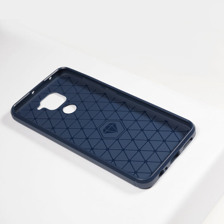 BMAX Carbon soft case hoesje voor Xiaomi Redmi Note 9 Pro- Blue/Blauw (2)
