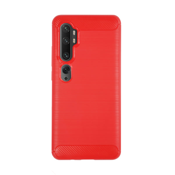 BMAX Carbon soft case hoesje voor Xiaomi Mi Note 10 Pro - Red/Rood