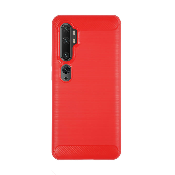 BMAX Carbon soft case hoesje voor Xiaomi Mi Note 10 Pro - Red/Rood