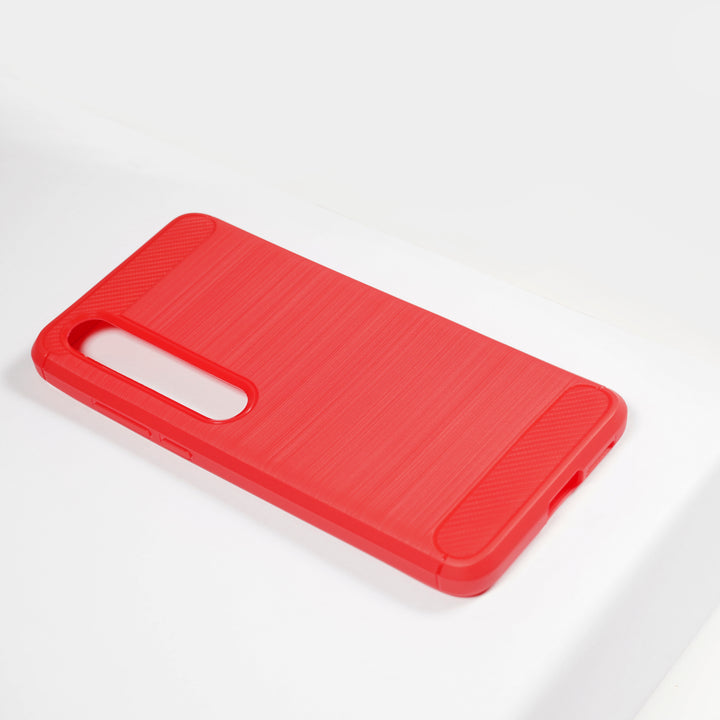 BMAX Carbon soft case hoesje voor Xiaomi Mi 10 - Red/Rood (1)