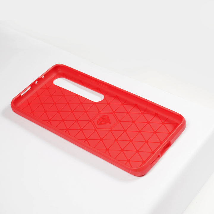 BMAX Carbon soft case hoesje voor Xiaomi Mi 10 - Red/Rood (2)