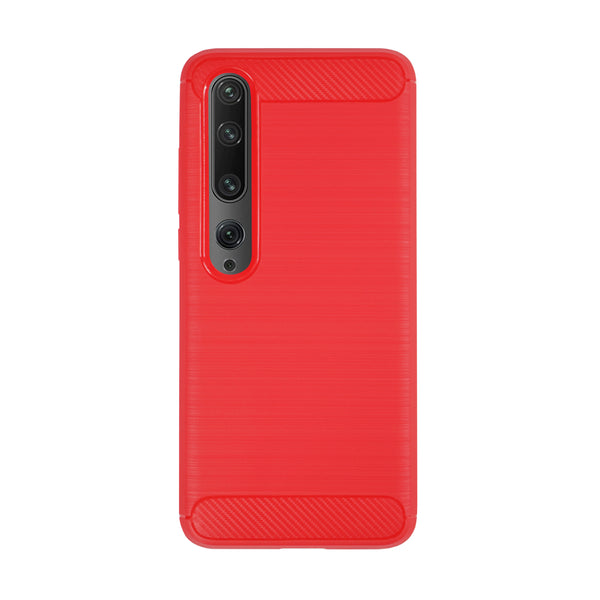 BMAX Carbon soft case hoesje voor Xiaomi Mi 10 - Red/Rood