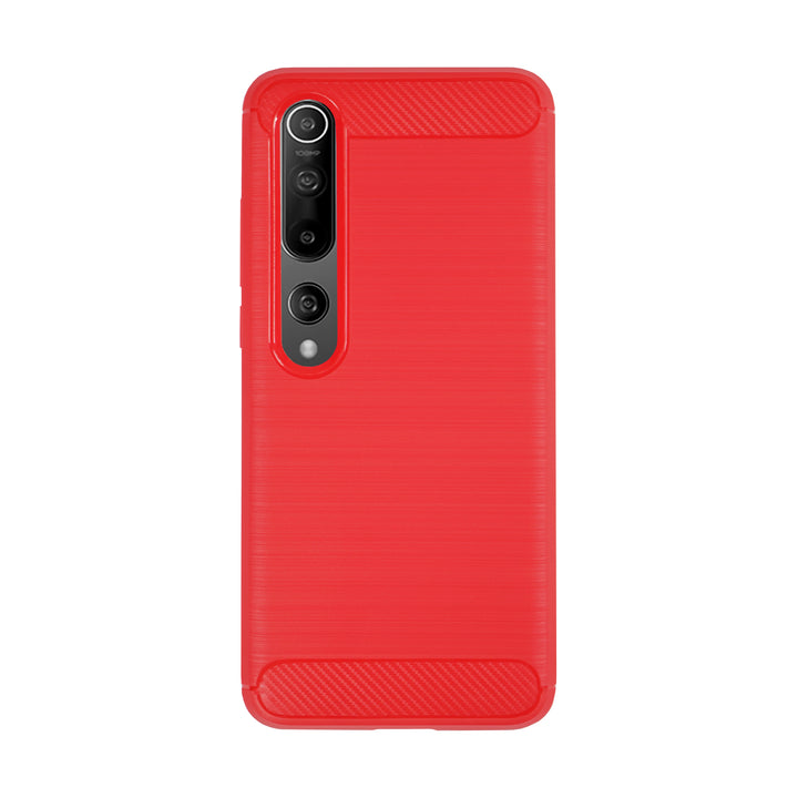 BMAX Carbon soft case hoesje voor Xiaomi Mi 10 Pro - Red/Rood
