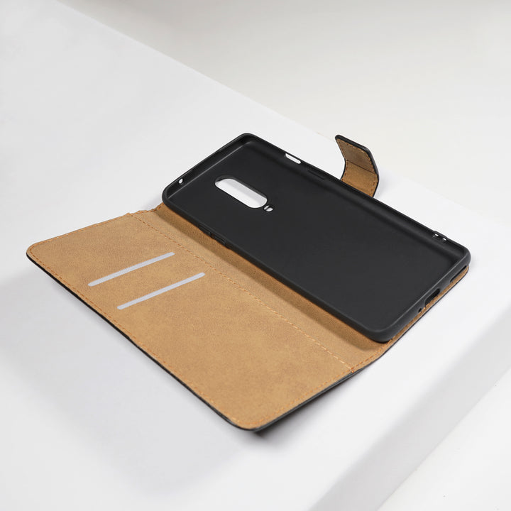 BMAX Leren flip case hoesje voor OnePlus 8 - Black/Zwart (1)