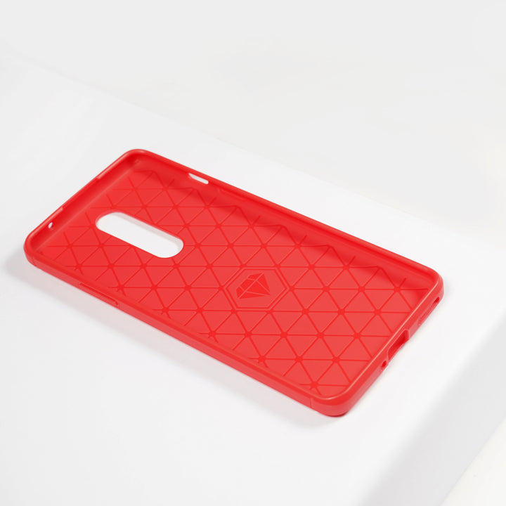 BMAX Carbon soft case hoesje voor OnePlus 8 - Red/Rood (2)