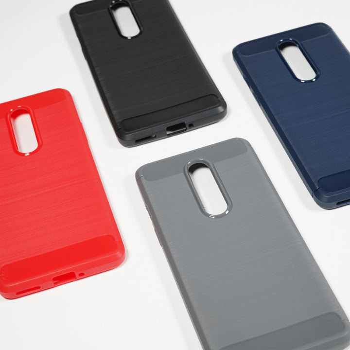 BMAX Carbon soft case hoesje voor OnePlus 8 - Red/Rood (3)