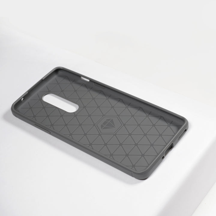 BMAX Carbon soft case hoesje voor OnePlus 8 - Grey/Grijs (2)