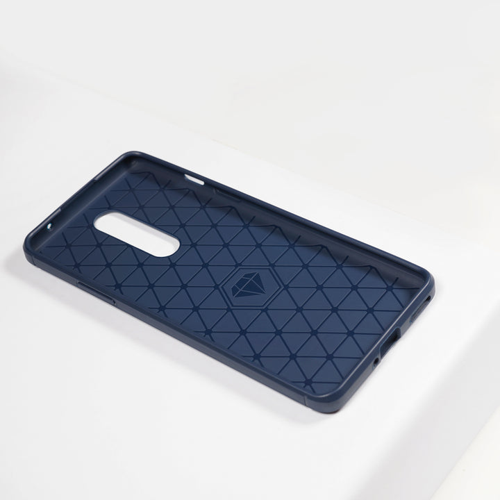 BMAX Carbon soft case hoesje voor OnePlus 8 - Blue/Blauw (2)