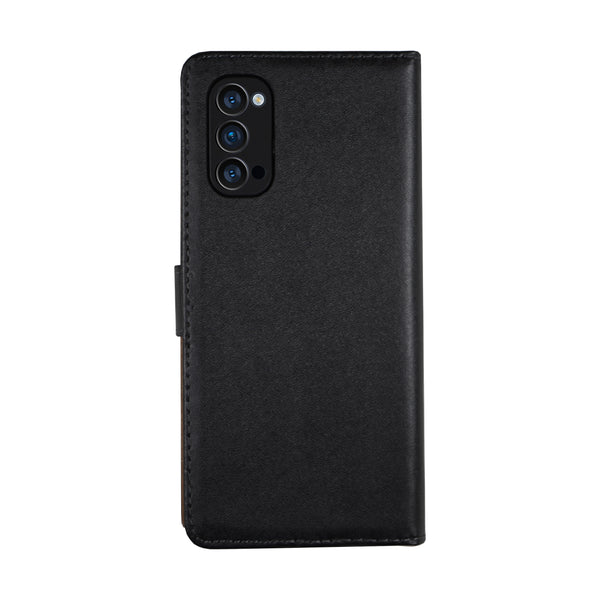 BMAX Leren flip case hoesje voor OPPO Reno 4 Pro - Black/Zwart