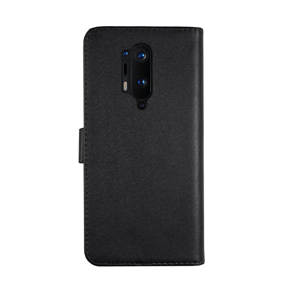 BMAX Leren flip case hoesje voor Oneplus 8 Pro - Black/Zwart