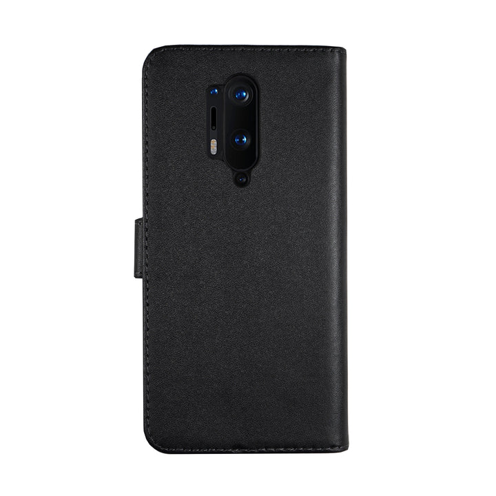 BMAX Leren flip case hoesje voor Oneplus 8 Pro - Black/Zwart