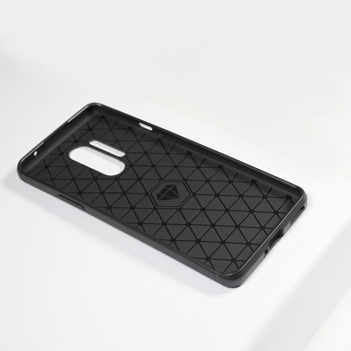 BMAX Carbon soft case hoesje voor Oneplus 8 Pro - Black/Zwart (2)