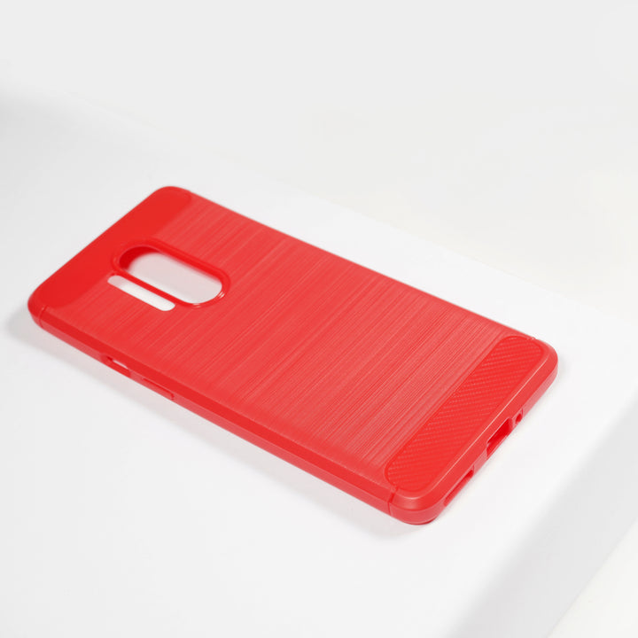 BMAX Carbon soft case hoesje voor Oneplus 8 Pro - Red/Rood (1)