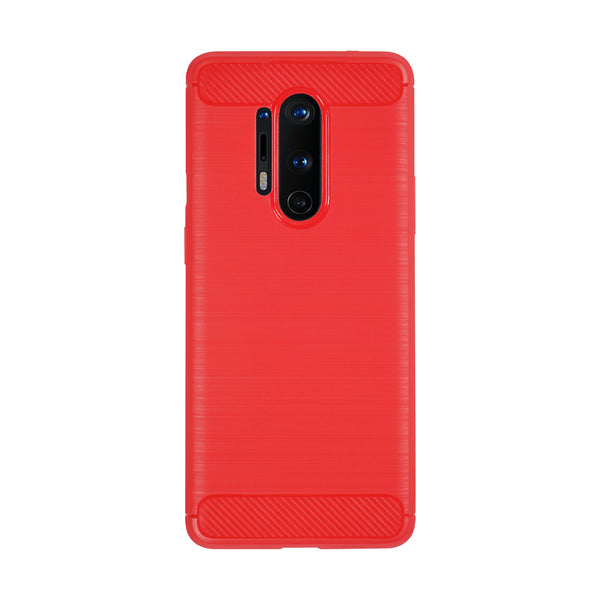 BMAX Carbon soft case hoesje voor Oneplus 8 Pro - Red/Rood
