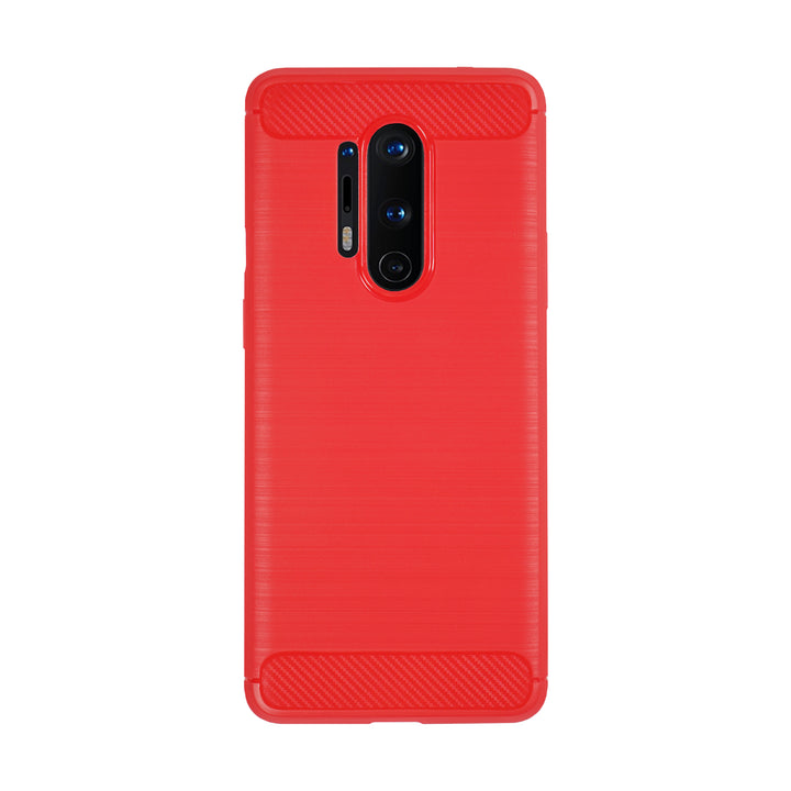 BMAX Carbon soft case hoesje voor Oneplus 8 Pro - Red/Rood