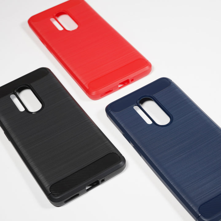 BMAX Carbon soft case hoesje voor Oneplus 8 Pro - Red/Rood (3)