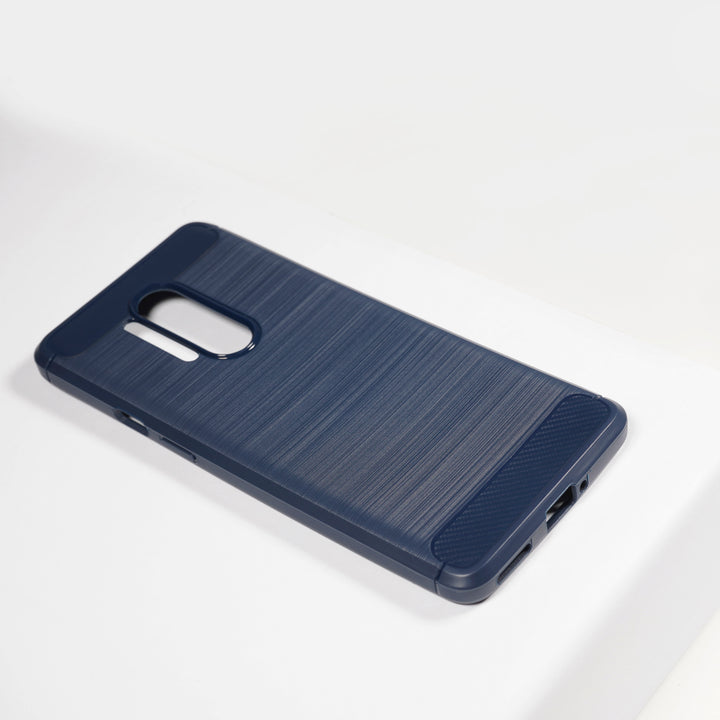 BMAX Carbon soft case hoesje voor Oneplus 8 Pro - Blue/Blauw (1)