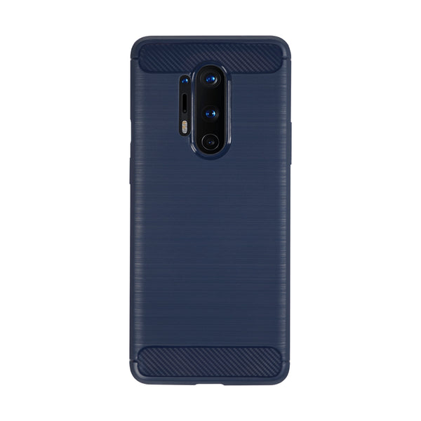 BMAX Carbon soft case hoesje voor Oneplus 8 Pro - Blue/Blauw