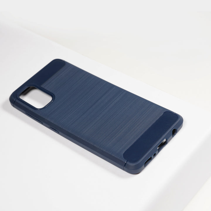BMAX Carbon soft case hoesje voor Samsung Galaxy A31 - Blue/Blauw (1)