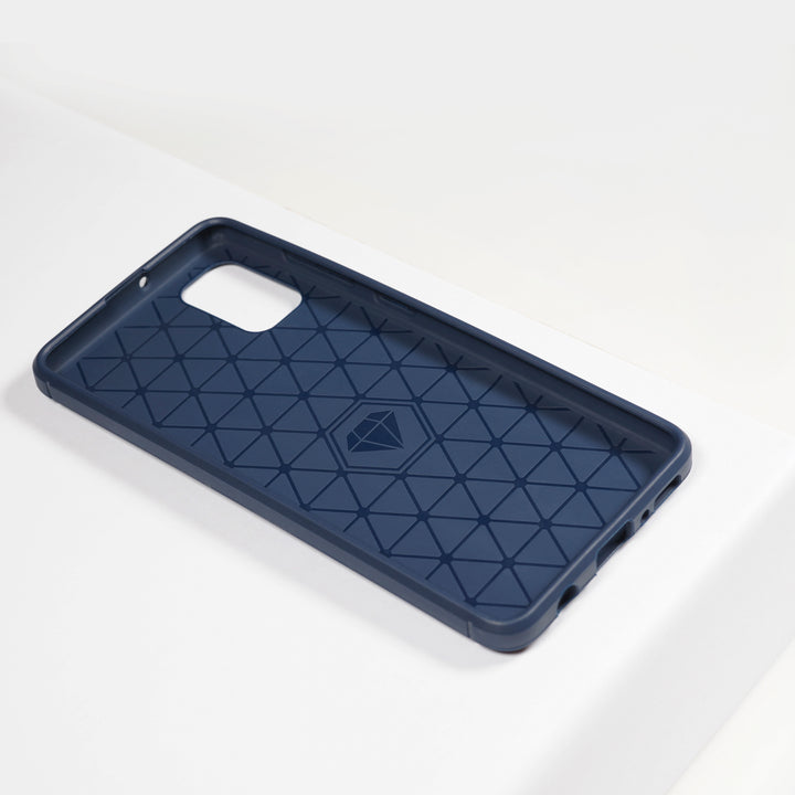 BMAX Carbon soft case hoesje voor Samsung Galaxy A31 - Blue/Blauw (2)