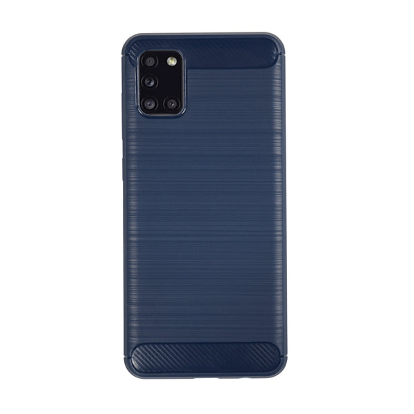 BMAX Carbon soft case hoesje voor Samsung Galaxy A31 - Blue/Blauw