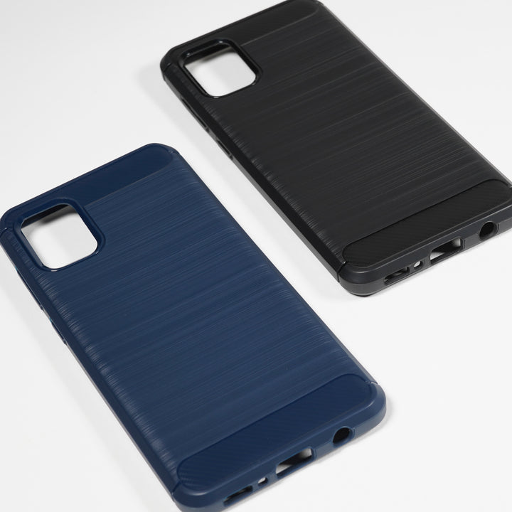 BMAX Carbon soft case hoesje voor Samsung Galaxy A31 - Blue/Blauw (3)