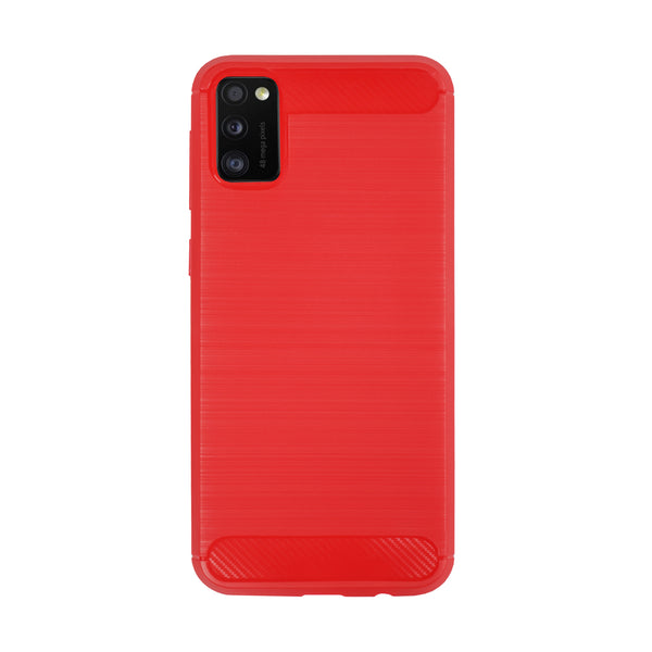 BMAX Carbon soft case hoesje voor Samsung Galaxy A41 - Red/Rood