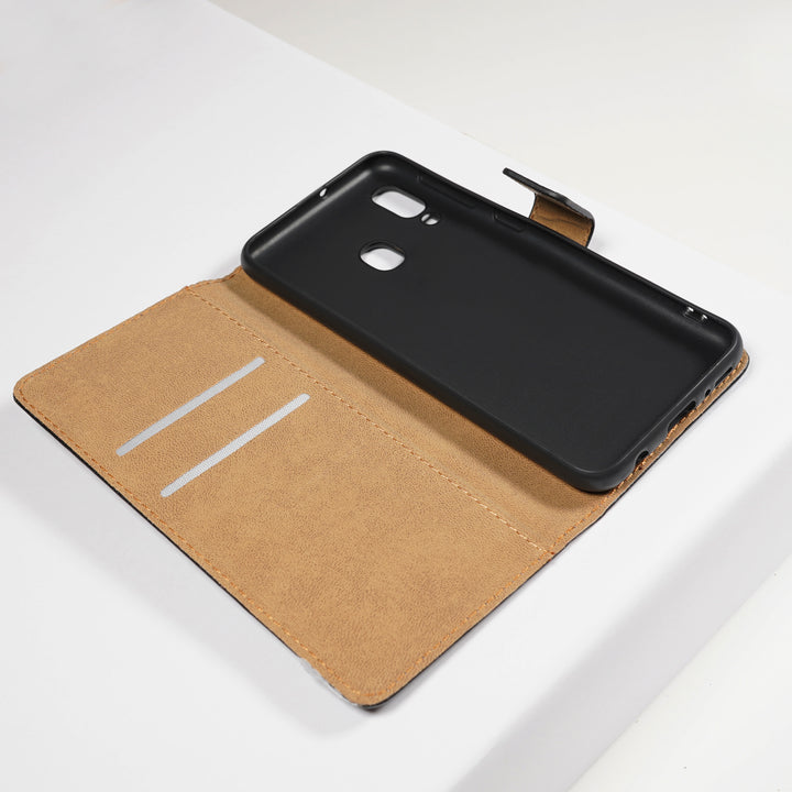 BMAX Leren book case hoesje voor Samsung Galaxy A20e - Black/Zwart (1)