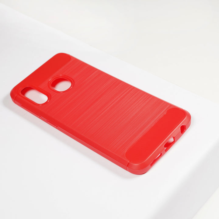 BMAX Carbon soft case hoesje voor Samsung Galaxy A20e - Red/Rood (1)