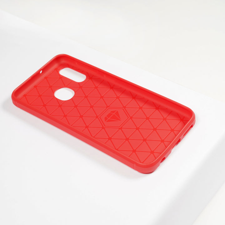 BMAX Carbon soft case hoesje voor Samsung Galaxy A20e - Red/Rood (2)