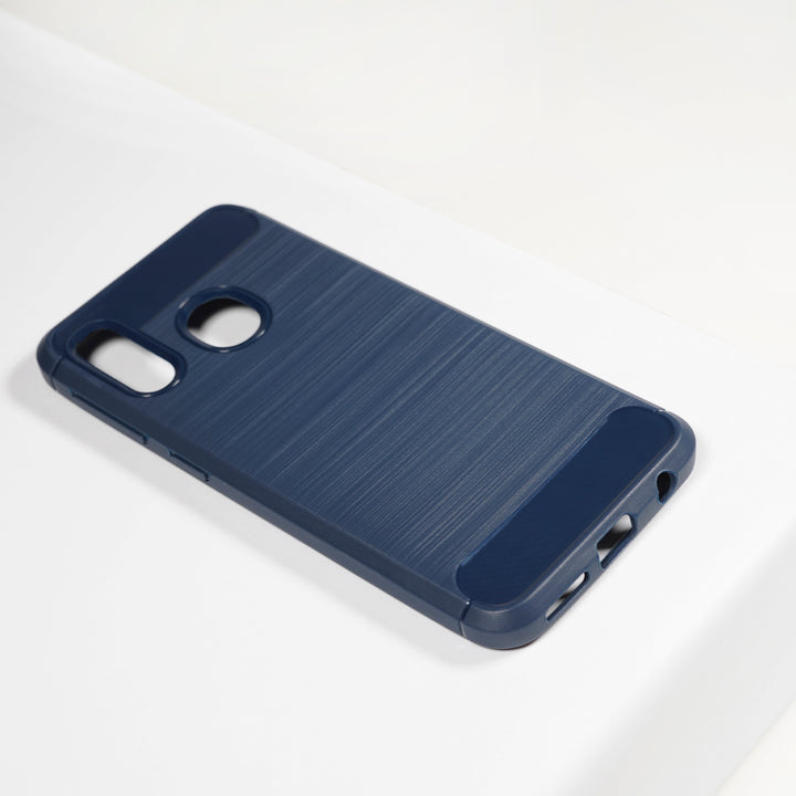 BMAX Carbon soft case hoesje voor Samsung Galaxy A20e - Blue/Blauw (1)