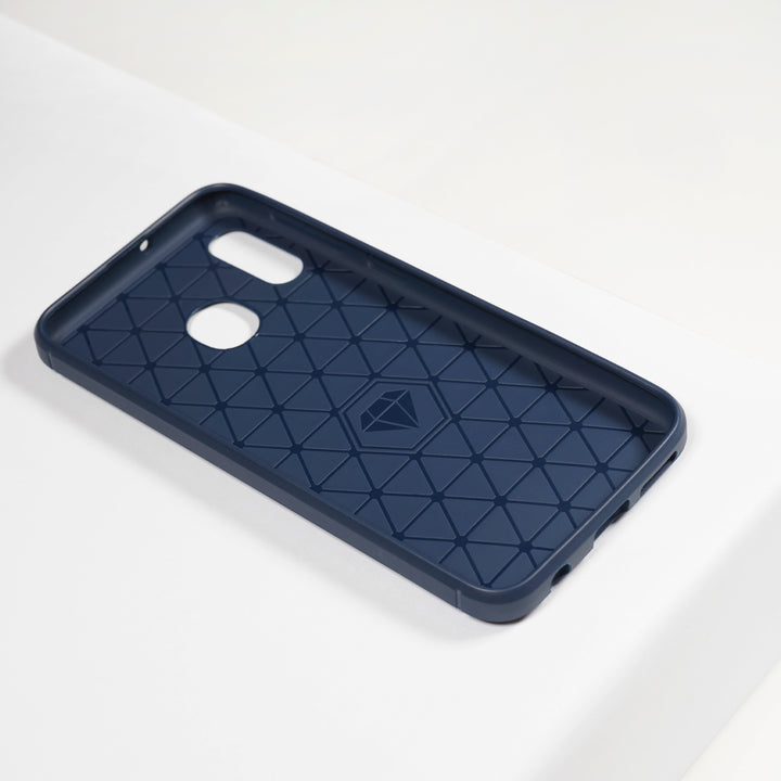 BMAX Carbon soft case hoesje voor Samsung Galaxy A20e - Blue/Blauw (2)