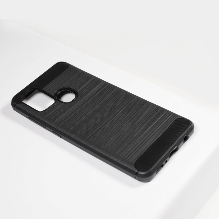 BMAX Carbon soft case hoesje voor Samsung Galaxy A21s - Black/Zwart (1)
