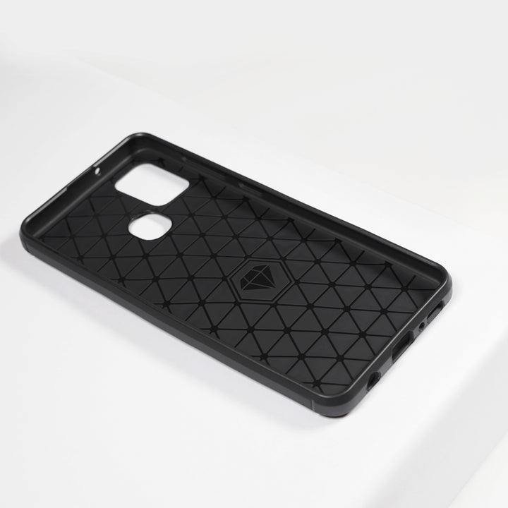 BMAX Carbon soft case hoesje voor Samsung Galaxy A21s - Black/Zwart (2)
