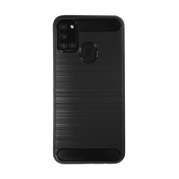 BMAX Carbon soft case hoesje voor Samsung Galaxy A21s - Black/Zwart