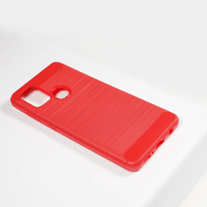 BMAX Carbon soft case hoesje voor Samsung Galaxy A21s - Red/Rood (1)