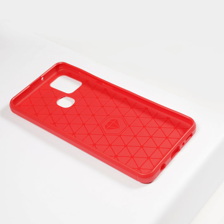 BMAX Carbon soft case hoesje voor Samsung Galaxy A21s - Red/Rood (2)