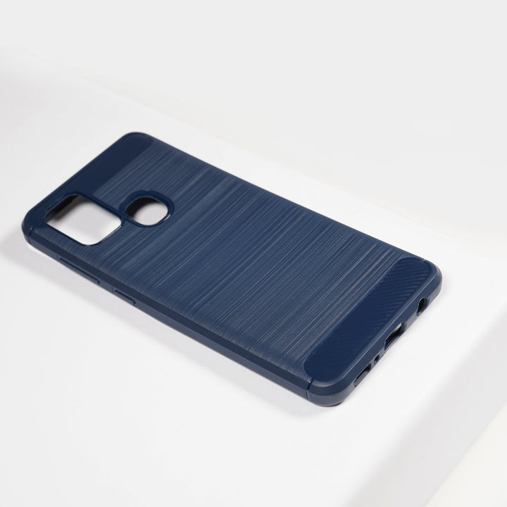 BMAX Carbon soft case hoesje voor Samsung Galaxy A21s - Blue/Blauw (1)