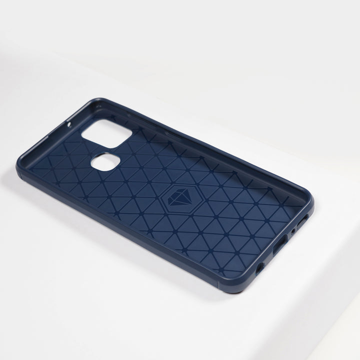 BMAX Carbon soft case hoesje voor Samsung Galaxy A21s - Blue/Blauw (2)